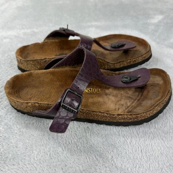 Birkenstock Gizeh Patent Leather Purple Thong Sandals Women’s Size 38 EU - Picture 6 of 10